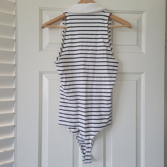 Abercrombie Striped Sleeveless Polo Bodysuit M - Picture 7 of 7